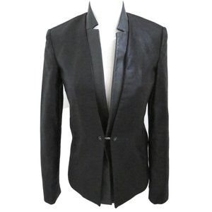 J BRAND Tailored jacket w detachable leather collar sz 2